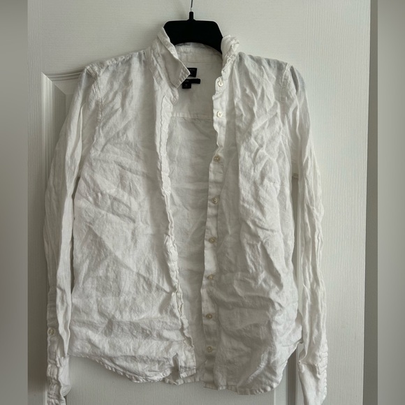 J. Crew Tops - J. Crew White Linen Button-Up Shirt